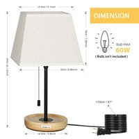 Модерна лампа за маса - проста нощна лампа, минималистична лампа за нощно шкафче с квадратна тъкан за спалня, хол, офис, колеж, идеален подарък -