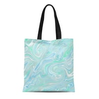 Платно тотална чанта marbel ebru абстрактна употреба и синьо зелено сиво пастел за многократна употреба чанти за пазаруване на хранителни стоки за рамо в чанти