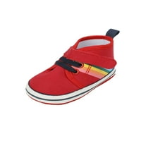Едно отваряне на бебето Rainbow Canvas Sneakers Print High Top Design Press Tie Up Style Неплъзгащи се долни ежедневни плоски обувки