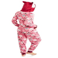 Дамски пижама съюз костюм Микрофлийс едно спално облекло с създание качулка