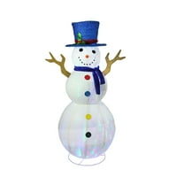 72 предварително осветен светодиоден Многоцветен Релефен снежен човек с шапка На открито коледна украса в двора
