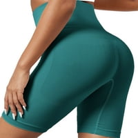 Cindysus дами лято тънък крак тренировка спорт къси панталони жени дупе вдигане на дъното с висока талия за течащи кльощави атлетични гамаши зелени S-m