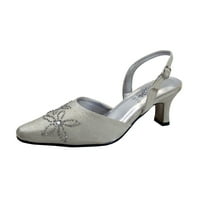 Алма жените широка ширина отворен джолан рокля прашка обувки Сребро 7