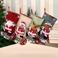 Коледни чорапи Коледни чорапи Декорации, спално бельо голямо 3d Дядо Коледа Дизайн Висящи подаръци Чанти за семейна почивка Xmas Party Decor Xmas Tree, Mantel