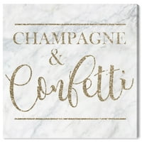 Шампанско и конфети шампанско-златно, бяло