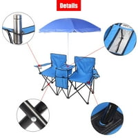 Преносим външен 2-местен сгъваем плажен стол с подвижен чадър, къмпинг сгъваем стол за възрастни, удобни леки преносими тежкотоварни сгъваеми шезлонги за открит Плажен басейн, Т126