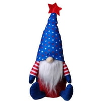 Virmaxy American Flag Patchere Слична кукла Американски ден на независимостта безлична кукла джудже гном плюшена кукла орнамент