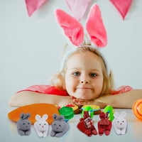 Фантастичен орнамент Забавни зайчета в морков три подарък за портмоне Великденски орнаменти
