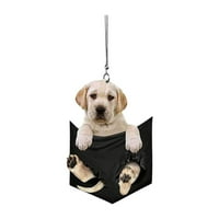 Домашен декор кучешка форма висяща раница, висулка за кола, домашна декорация, сладка кучешка кола висулка бяло