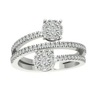 Araiya 10K White Gold Diamond Band Ring, размер 8