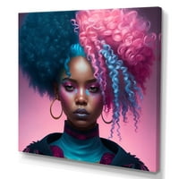 Дизайнарт Хип - хоп момиче с розова и синя коса