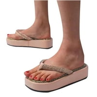 Binmer женски обувки минималистични кристални лъскави клипове пръст на пръста дебел долен сандали чехли флип флоп