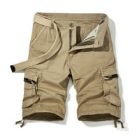 Camo Cargo Shorts за мъже Небрежни с джобове вратовръзка-дъно Разширяема талия Камуфлаж на открито панталони без колан