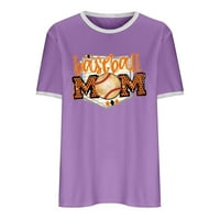 Дамска мама вратовръзка багрила софтбол тениска писма за печат мама о-не-деколте с къс ръкав ежедневна риза майки ден ден