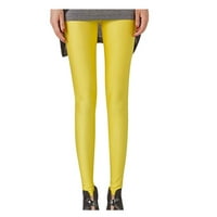 Женските панталони излеряват сезонни женски еластични подрязани панталони, отслабващи бонбони цветни флуоресцентни гамаши жълти s