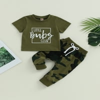 Панталони за бебета на бебета комплекти мотиви върхове и камуфлажни панталони комплекти летни дрехи