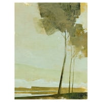 Шедьовър Художествена галерия три зелени дървета от Илона Уелман платно Арт Принт 22 28