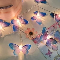 Пеперуда низ светлини, 20лв лилаво пеперуда батерия експлоатирани вътрешни външни фея декоративни светлини за дома спалня парти рожден ден лятна градина Сватбени коледни украси