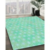 Ahgly Company Indoor Square Dragon Green Area Rugs, 5 'квадрат