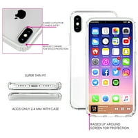 Distrentink Clear Shockprouf Hybrid Case за iPhone XS MA - TPU броня, акрилен гръб, протектор на екрана с закалено стъкло - футбол Buckeyes - Скарлет, сив
