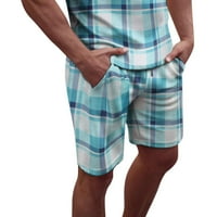 Мъжки плувни стволове Бързи сухи плажни къси панталони плувни стволове печат син XL