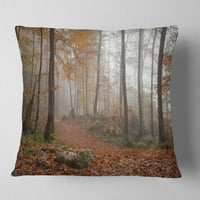 Дизайнарт Есенна гора в Германия - пейзажна фотография възглавница за хвърляне-18х18