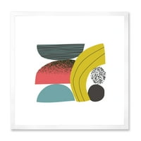 Дизайнарт 'абстрактно цветно геометрично изкуство колаж ИИ' модерна рамка Арт Принт
