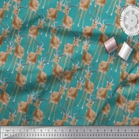 Soimoi памучен камбричен плат Еленски отпечатъци от животни от отпечатъци от двор