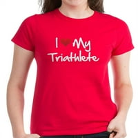 Cafepress - Сърце моето триатлони - женска тъмна тениска