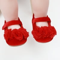 Caicj Toddler Shoes Бебешки момичета цвете малко дете обувки Сандали Единични обувки принцесови обувки Обувки Домашни обувки за малко дете момче, червено