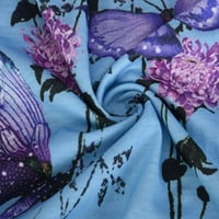 Дамски флорална блуза v шия ризи с къс ръкав класически графични върхове темперамент туника елегантни тийнейджъри свободно време тениски отстъпка светло синьо xxl