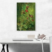 Red Hollyhocks Canvas Art Print от John La Farge - Размер: 26 18