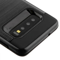 Samsung Galaxy S Калъф Тежките метални четки с тънък хибриден шок доказателство за двоен слой броня защитник защитен TPU гумен капак Черен тънък капак на калъфа за Samsung Galaxy S