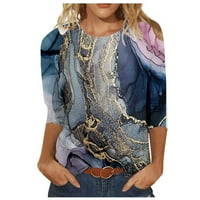 Tking fashion дамски свободен ръкав отпечатани върхове летни ежедневни джобни ризи за врата блуза блуза l