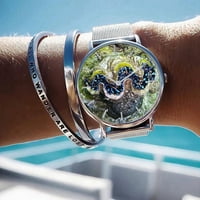 Модна корална черупка от неръждаема стомана мрежеста лента жени ежедневни кварцови часовници подарък