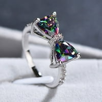 Цирконов пръстен с пълен диамантен женски пръстен моден темперамент диамантен бижута