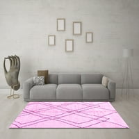 Ahgly Company Indoor Square Solid Pink Modern Reale Rugs, 5 'квадрат