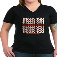 Cafepress - Благодаря ви приятна тениска за ден - тъмна тениска с V -образно деколте