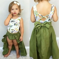 Малко дете бебешки дрехи дрехи флорални безнаказани върхове на ръкавици+къси панталони+пола рокля тоалети комплект