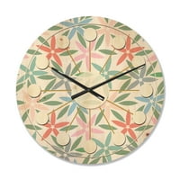 Дизайнарт' Абстрактен Ретро цветен дизайн ' модерен дървен стенен часовник от средата на века