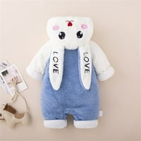 Ketyyh-chn детски палто бебе с дълъг ръкав с един бутон нагоре топло палто синьо, 90