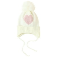 Koaiezne Unise Детска зимна любов модел модна шапка плетене пуловер шапка защита ушите топла шапка
