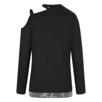 Timegard жени есен зимни ежедневни тениски с дълъг ръкав на туники върхове за обвързани с екипаж блуза, черно, s