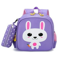 Glonme Boys School Chag Book Book Book Book Book Book Top Handle Zip Backpack с молив за един отпечатани отпечатани мулти джобове Карикатура Голяма способност Момичета тъмно синьо