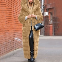 Жени сладко палто дрехи жени плюс размер -fur 'gilet с дълъг ръкав на корпуса на корпуса по -топло пухкаво яке с качулка връхни дрехи
