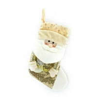 Коледни чорапи златни пайети Санта снежен коледна чанта за подарък Коледно дърво висулка Коледно парти консумативи