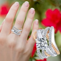 Пръстени за жени годежа кръгло отрязани циркони жени сватбени пръстени бижута пръстени за жена пълни диамантени дами пръстени за пръстени за тийнейджърки