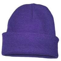 шапки унизинг на слаба плетене на хип -хоп капачка топла зимна ски шапка лилаво един размер акрил