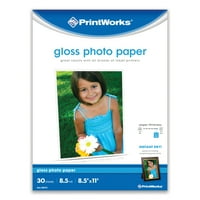 Printworks фото хартия, блясък, 8.5in 11in, листове в пакет, 00470