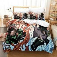 Нов аниме утешител на комплект легло близнак пълна кралица Кинг Размер Манга герои демон убиец на спално бельо заволно одеяло се комплекти с възглавница